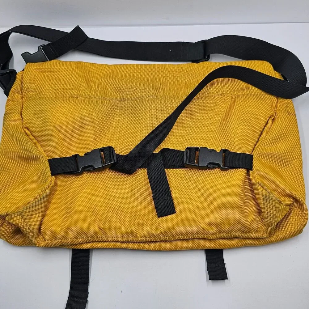 Vintage Patagonia Half Mass Messenger Bag Yellow USA Made European Patches